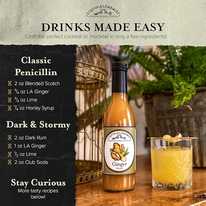 Liquid Alchemist Ginger Syrup for Cocktails - Real Ingredients Make our Liquid Ginger Puree for