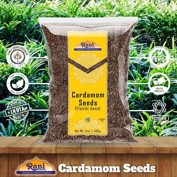 Rani Cardamom (Elachi) Decorticated Seeds Indian Spice 14oz (400g) ~ All Natural | Vegan | Gluten