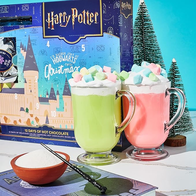 HARRY POTTER 12 Days of Hot Chocolate, Includes 12 Color-Changing Hot Chocolate Mixes in 4 Colors