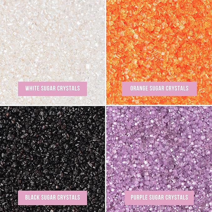 Sweets Indeed Halloween Sugar Sprinkles 4-Pack ??4.52 oz Spooky Sugar Set | White, Orange, Black &