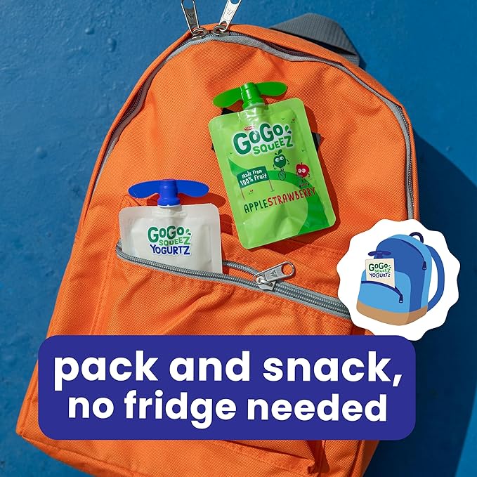 GoGo squeeZ yogurtZ Variety Pack, Blueberry & Berry, 3 oz (Pack of 20), Kids Snacks Made from Real