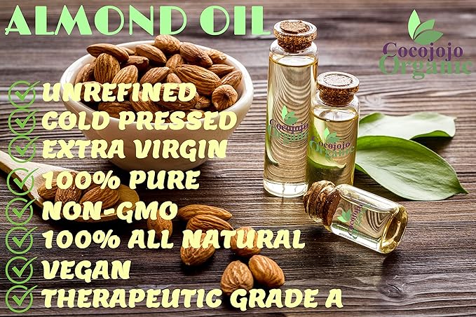 cocojojo Pure Bitter Almond 32 oz 1 Quart Oil Unrefined Cold Pressed Extra Virgin All Natural