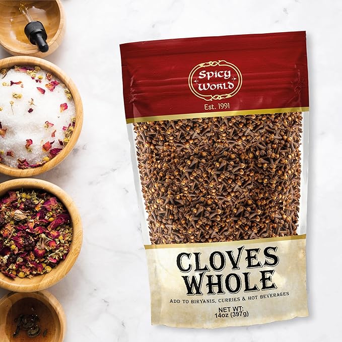 Cloves Whole Bulk 14 Oz Bag - Pure, Non-GMO, Premium Hand Picked Quality - Great for Foods, Clove