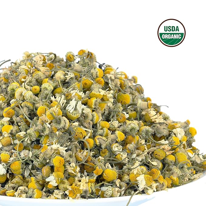 Chamomile Tea 1LB (16Oz) 100% CERTIFIED Organic (USDA seal) Chamomile Flowers Herbal Tea
