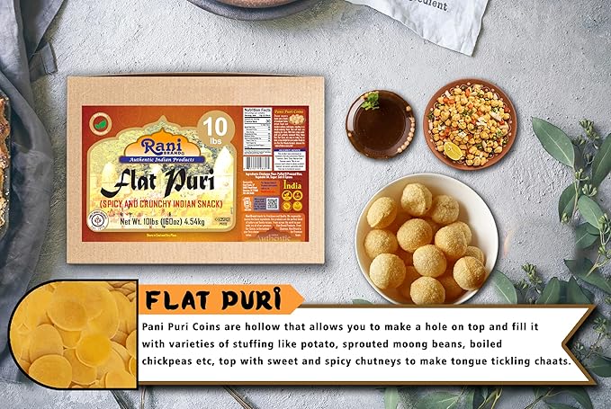 Rani Pani Puri Coins 160oz (10lbs) 4.54kg 1650-1660 Coins Bulk Box ~ Uncooked, Microwaveable wheat