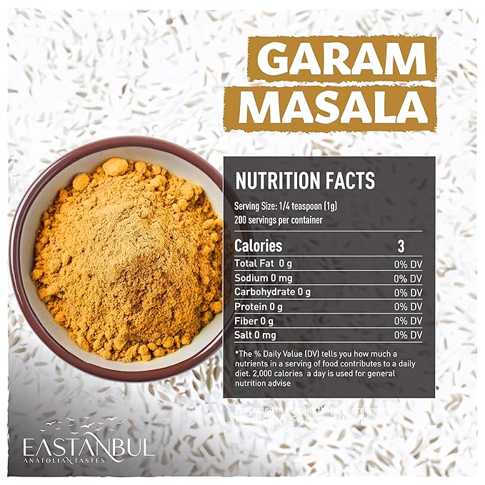 Eastanbul Garam Masala, 7.1oz Garam Masala Spice Powder Mix, Indian Spice, Top Culinary Grade
