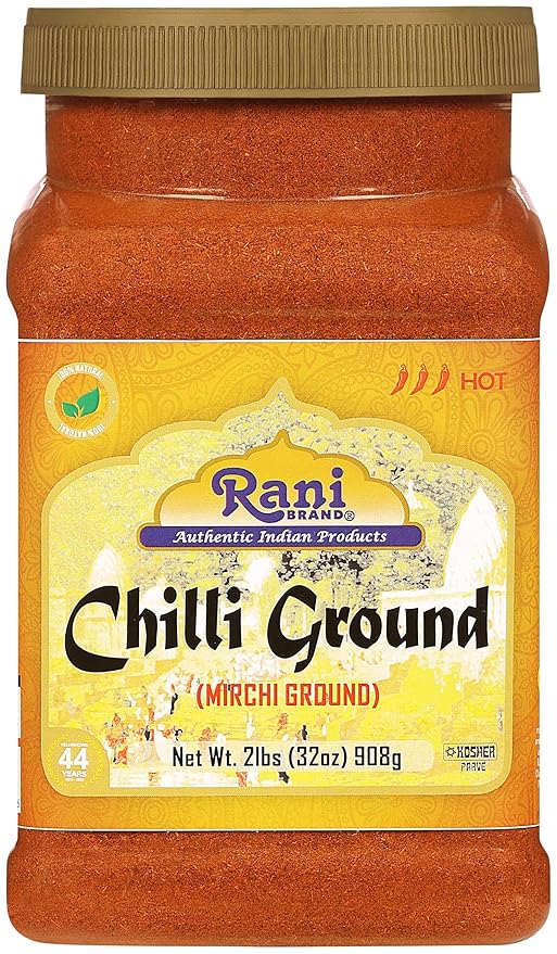 Rani Chilli Powder (Mirchi) Ground Indian Spice 32oz (2lbs) 908g Bulk PET Jar ~ All Natural |