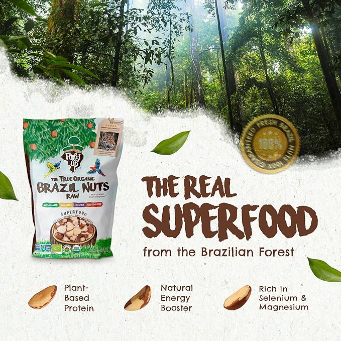 Snack The True Organic Broken Brazil Nuts 32 oz – Raw and Unsalted – Healthy-Rich in Vegetable