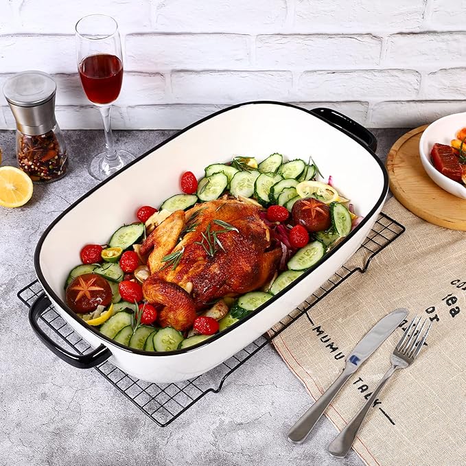 6 Quart Large Rectangular Baking Dish, 16x11 Inches Ceramic Baking Pan Casserole Dish for