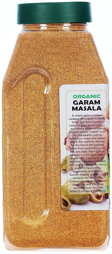 Rani Organic Garam Masala (7-Spice North Indian Spices Blend) 16oz (1lb) 454g PET Jar ~ All Natural