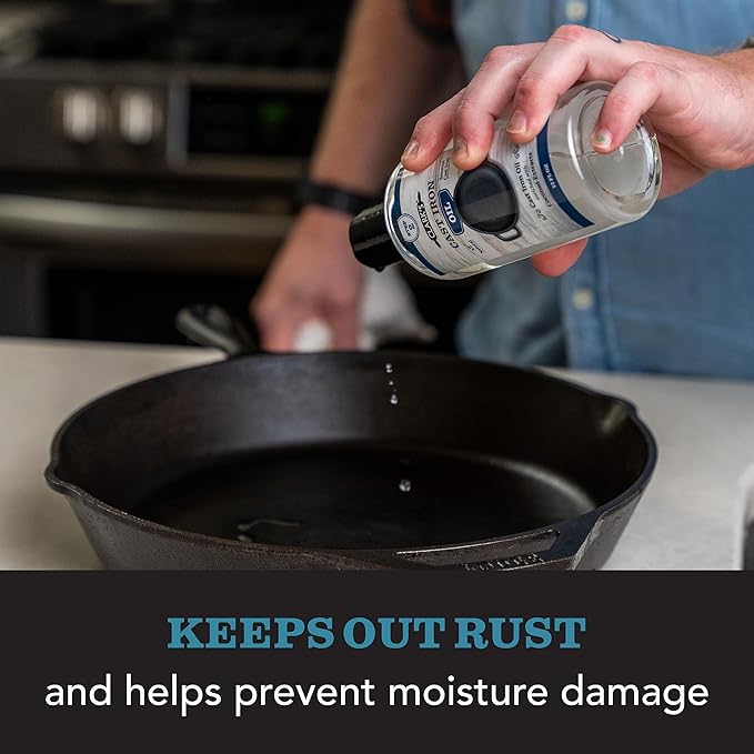 CLARK???Seasoning Oil for Cast Iron Skillets 12oz - 100% Plant-Based Coconut Oil - Mineral Oil for