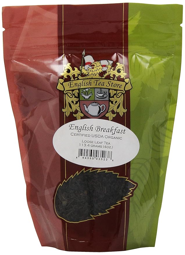 Organic English Breakfast Tea Loose Leaf | 4oz Pouch | Bold Bright Coppery Taste | Medium Caffeine