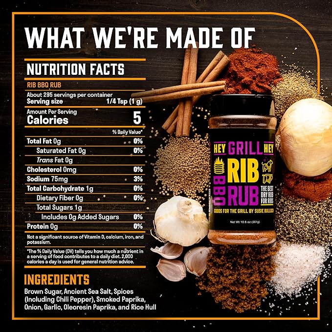 Hey Grill Hey | Rib Rub | BBQ Rub | Rib Seasoning | Beef & Pork Seasoning | BBQ Chicken and More |