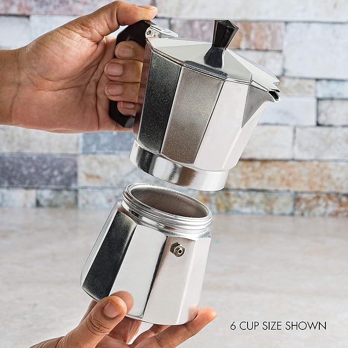 Primula Classic Stovetop Espresso and Coffee Maker, Moka Pot for Italian and Cuban Café Brewing