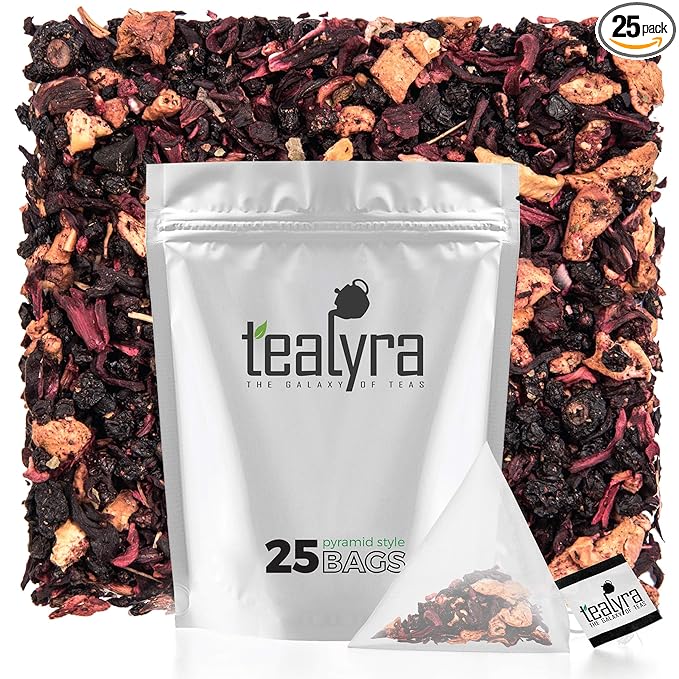 Tealyra - Grandma's Garden Berry - 25 Bags - Fruit Tea Blend - Hibiscus and Berries Based Herbal