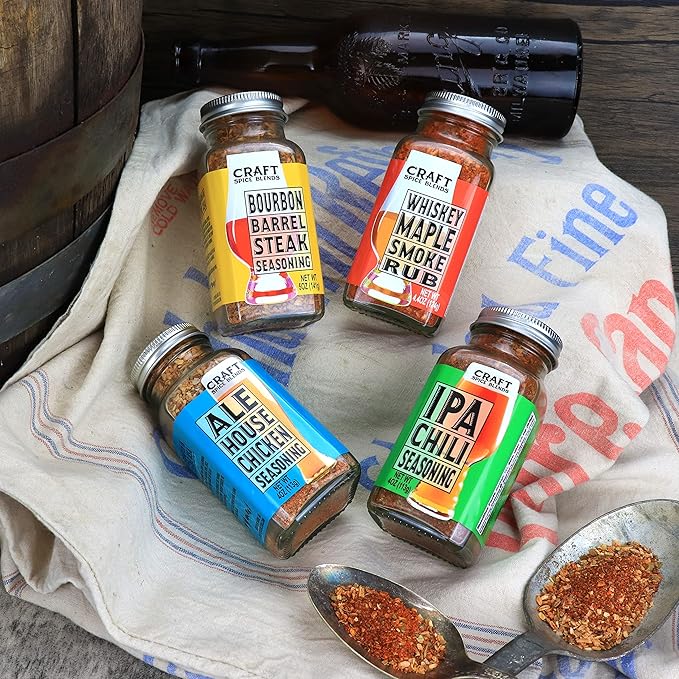 Craft Spice Blends Grilling Seasoning & Rub 4-Pack Gift Set - Top Shelf Spices Raising the Bar on