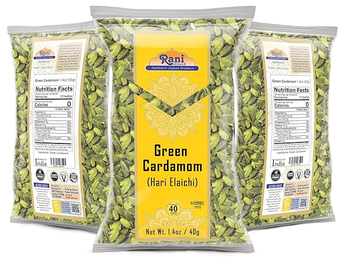 Rani Green Cardamom Pods Spice (Hari Elachi) 1.4oz (40g) ~ All Natural | Vegan | Gluten Friendly |