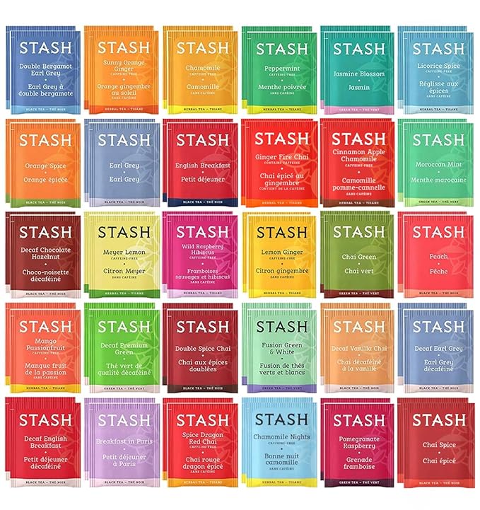 Stash Tea Bags Sampler Assortment Box (52 Count) 30 Different Flavors Gifts for Her Him Women Men