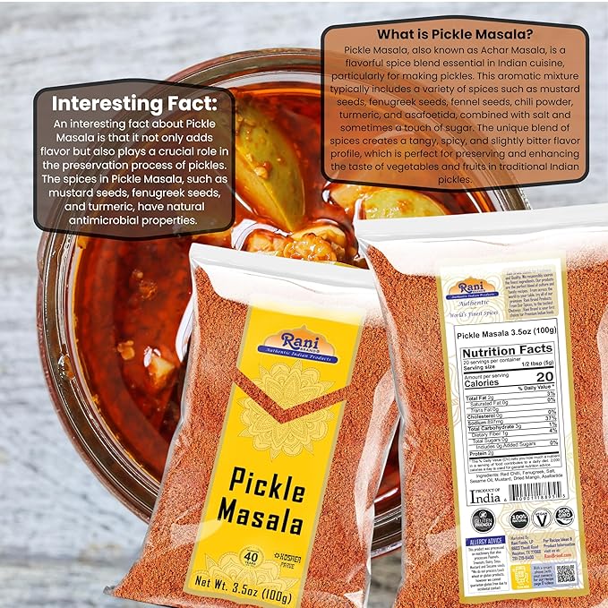 Rani Pickle (Achar) Masala Indian Spice Blend 3.5oz (100g) ~ All Natural | Vegan | Gluten Friendly