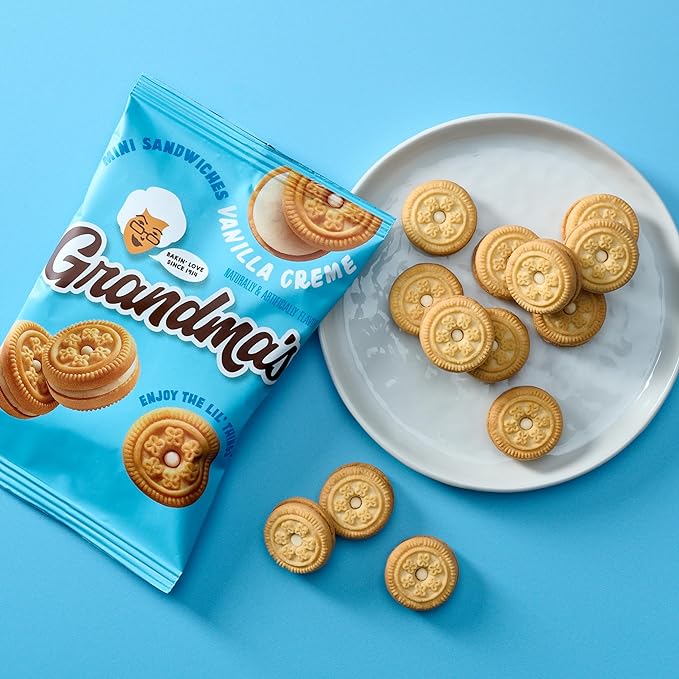 Grandma's Cookies, Mini Sandwich Crèmes Vanilla, 2.12 Ounce (Pack of 60)