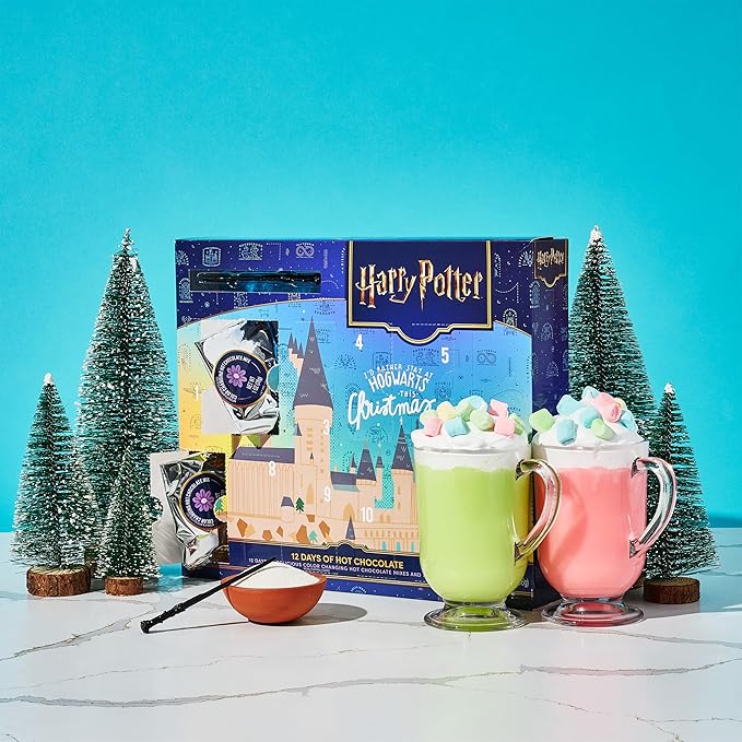 HARRY POTTER 12 Days of Hot Chocolate, Includes 12 Color-Changing Hot Chocolate Mixes in 4 Colors