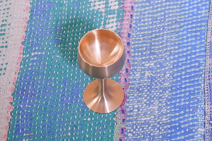 DeKulture Handmade Bronze Kansa Ayurveda Glasses Sake Cup Tumbler for Barware, 1.5 x 4.0 (DH)