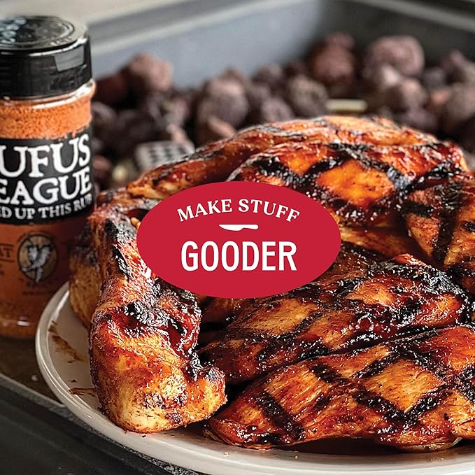 Rufus Teague Spicy Meat Rub, 2 Pack, Premium Barbecue Seasoning & Dry Rub for Smoking and Grilling