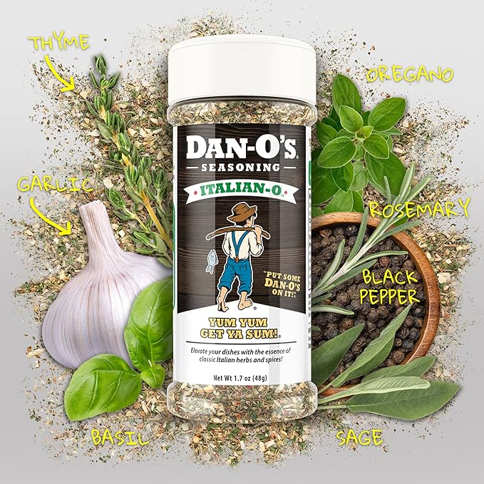 Dan-O's 3 Bottle Seasoning Set, Small Bottles, 3 Pack, Includes Original, Cajun and Italian-O