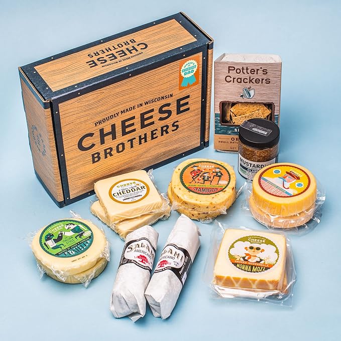 Cheese Bros. World's Cheesiest Dad Father's Day Deluxe Gift Box | Wisconsin | Includes Italian