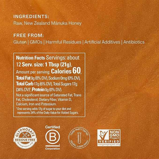 Manukora Raw Manuka Honey, MGO 50+, New Zealand Honey, Non-GMO, Traceable from Hive to Hand, Daily