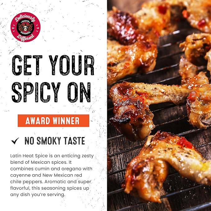Sauce Goddess Southwest Latin Heat Shaker (2-Pack) - BBQ Rub with Tons of Cumin and Oregano Flavor