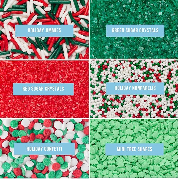 Sweets Indeed Sprinkles 6 Cell Edible Sprinkle Mix Jimmies Perfect for Cake Decorations Baking Ice