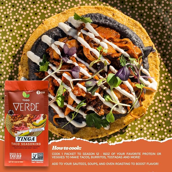 Tinga Healthy Taco Seasoning Packets - Mexican Seasoning Mix | Chef Curated Taco Blends with Red