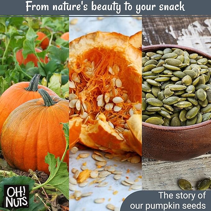 Oh! Nuts Pumpkin Seeds - Roasted Salted - 1.25 lb - No Shell Pepitas - Packed in New York Zip-Seal