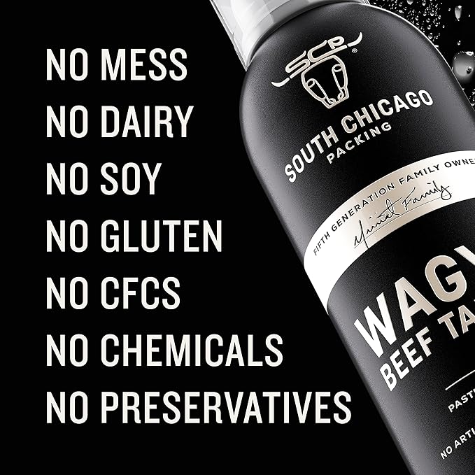 South Chicago Packing Wagyu Beef Tallow Spray, Umami-Rich, Flavorful, Perfect for Sauteing