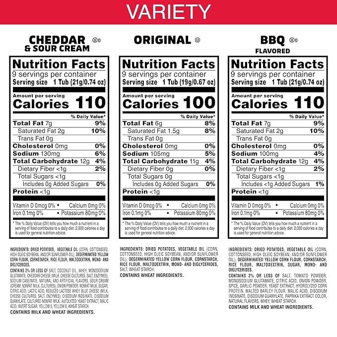 Pringles Potato Crisps Chips, Lunch Snacks, On-the-Go Snacks, Snack Stacks, Variety Pack, 19.36oz