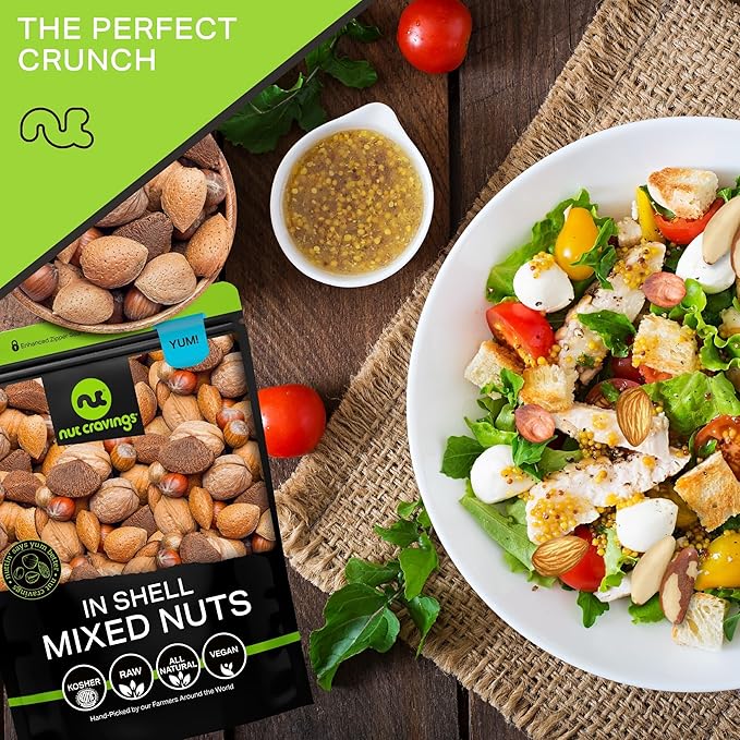 NUT CRAVINGS - Mixed Nuts (In Shell) Brazil, Walnuts, Filberts, Almonds, Pecans (48oz - 3 LB)