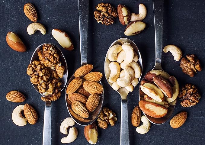 Food to Live - Organic Mixed Raw Nuts, 8 Ounces Cashews, Brazil Nuts, Walnuts, Almonds, Non-GMO