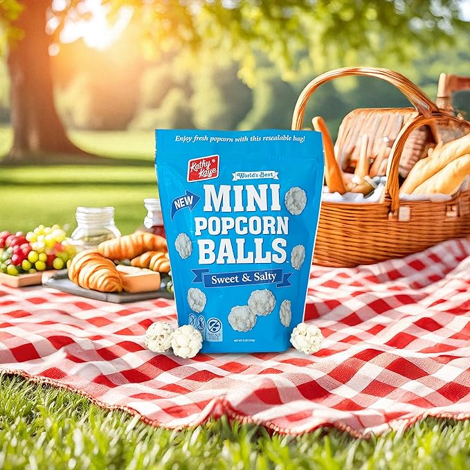 Kathy Kaye Mini Popcorn Balls | Sweet & Salty Bite-Sized Snacks | Light, Crisp & Delicious | 6-Pack