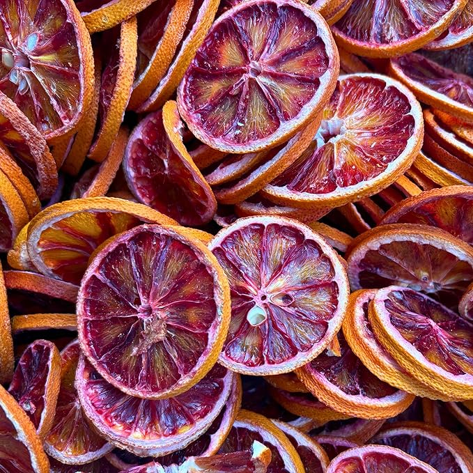 Dehydrated Dried Blood Orange Slices | 45 + Slices | 100% Natural | Blood Orange Wheels For