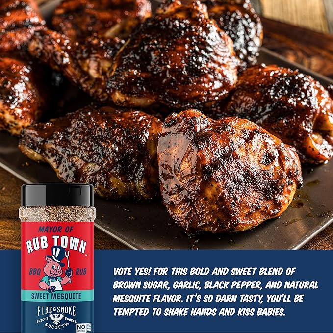 Fire & Smoke Society Mayor of Rub Town BBQ Rub | BBQ Seasoning for Smoking and Grilling Meat |