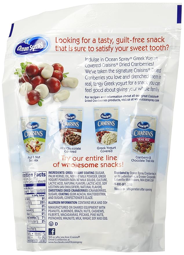 Ocean Spray Craisins Dried Cranberries Greek Yogurt (1 Resealable Bag)