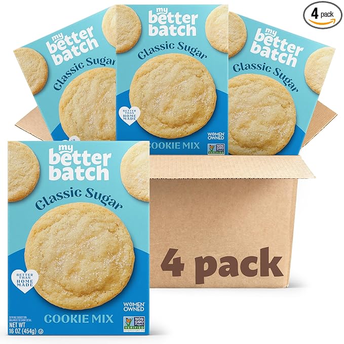 My Better Batch Classic Sugar Cookie Mix, Gourmet Baking Mix for Homemade Taste, 4 Pack (Makes 64