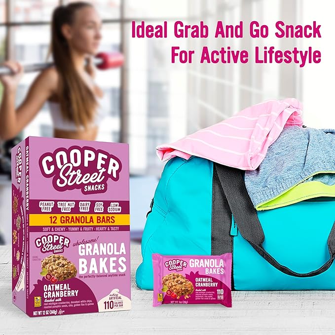 Cooper Street Oatmeal Cranberry Granola Bakes (48 Count) ??Individually Wrapped Soft and Chewy
