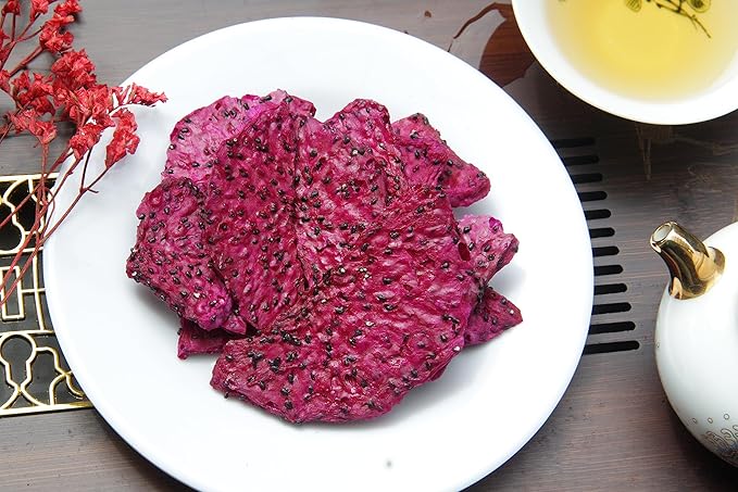 CHAVI Dragon Fruit Chips - Pack of 3 x 2 Oz - Healthy 1 Ingredient Superfood Snack - No Added