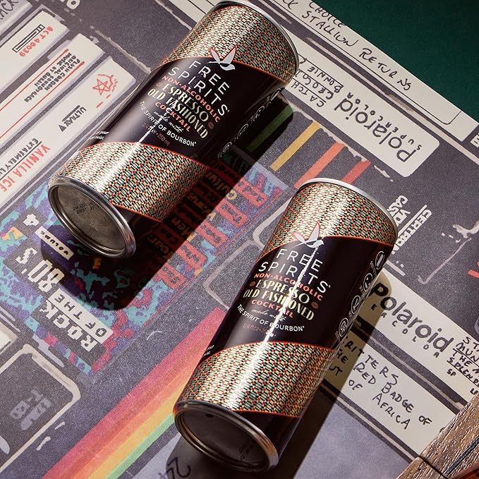 Free Spirits Espresso Old Fashioned - Non-Alcoholic Cocktail - Mixed Ready To Drink Mocktail - Rich