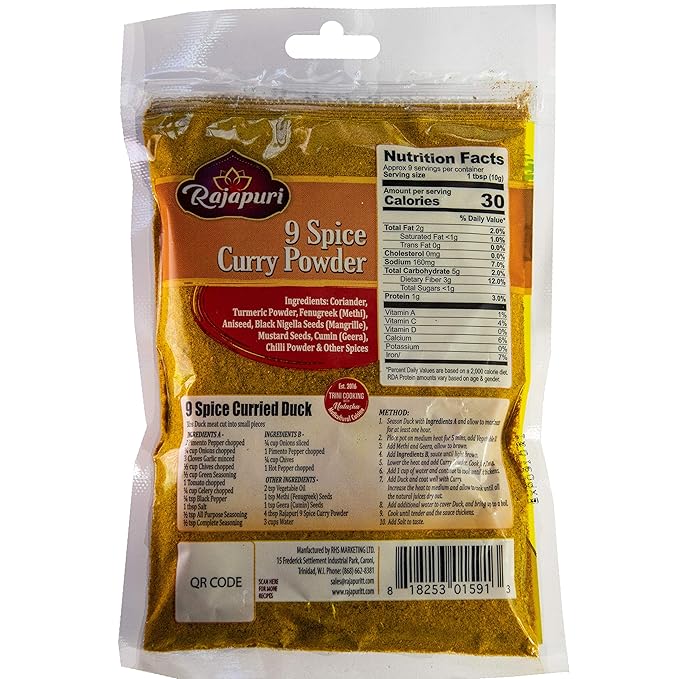 Rajapuri Mixed Spices | 9-Spice Hot Curry Powder | 3 Oz. / 85g