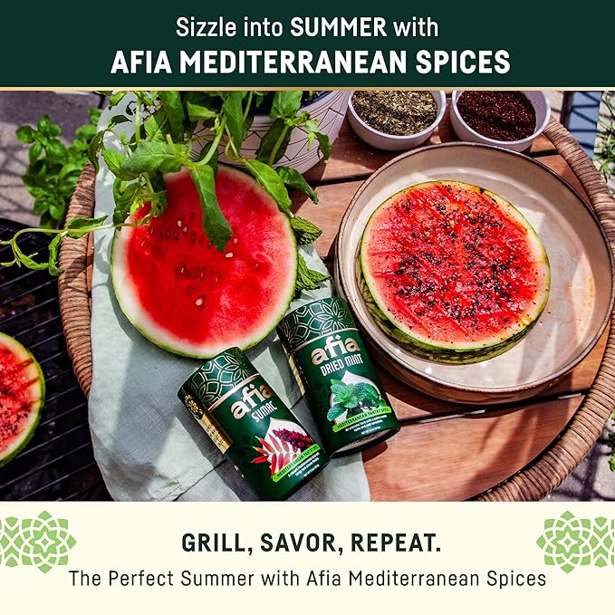 Afia Mediterranean Pantry Spices Gift Set | Aleppo Pepper, Dried Mint & Sumac | Seasoning Set for