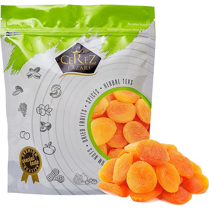 Cerez Pazari Dried Apricots Extra Jumbo Size, Turkish Premium Quality, Healthy Snack for Kids &