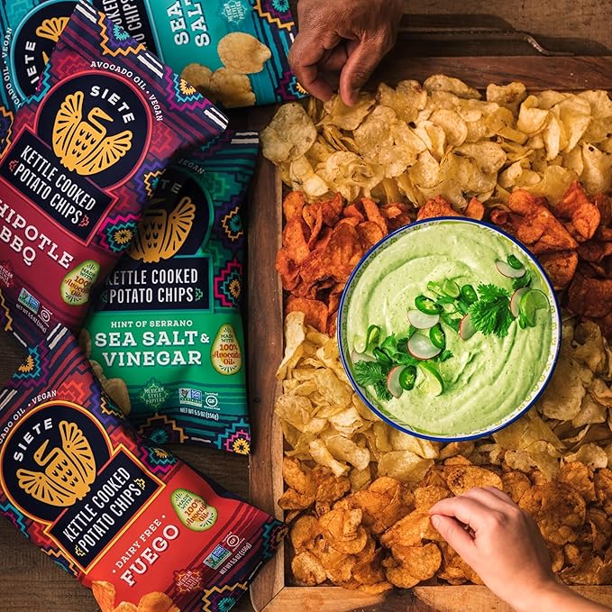 Siete Grain Free Potato Chips | Kettle Cooked | Gluten Free Chips | Vegan Snacks | Non GMO | Sea